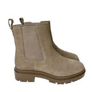 Lauren Ralph Lauren Corinne Suede Ankle Booties Chelsea Boots Truffle Taupe 7.5